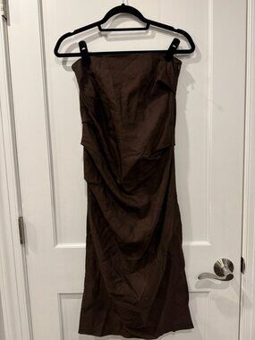 Brown Strapless Zara Dress - Women's Size Medium, NWT